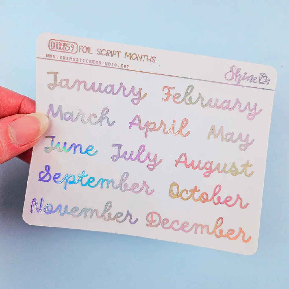 Date Covers: Months Of The Year | Cursive | Holo Foil – Favourite ...
