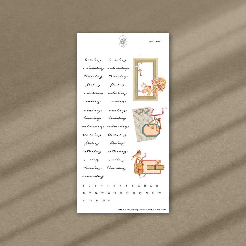 Sticker Sheets: FC October Design | Dates – Favourite Things Collective