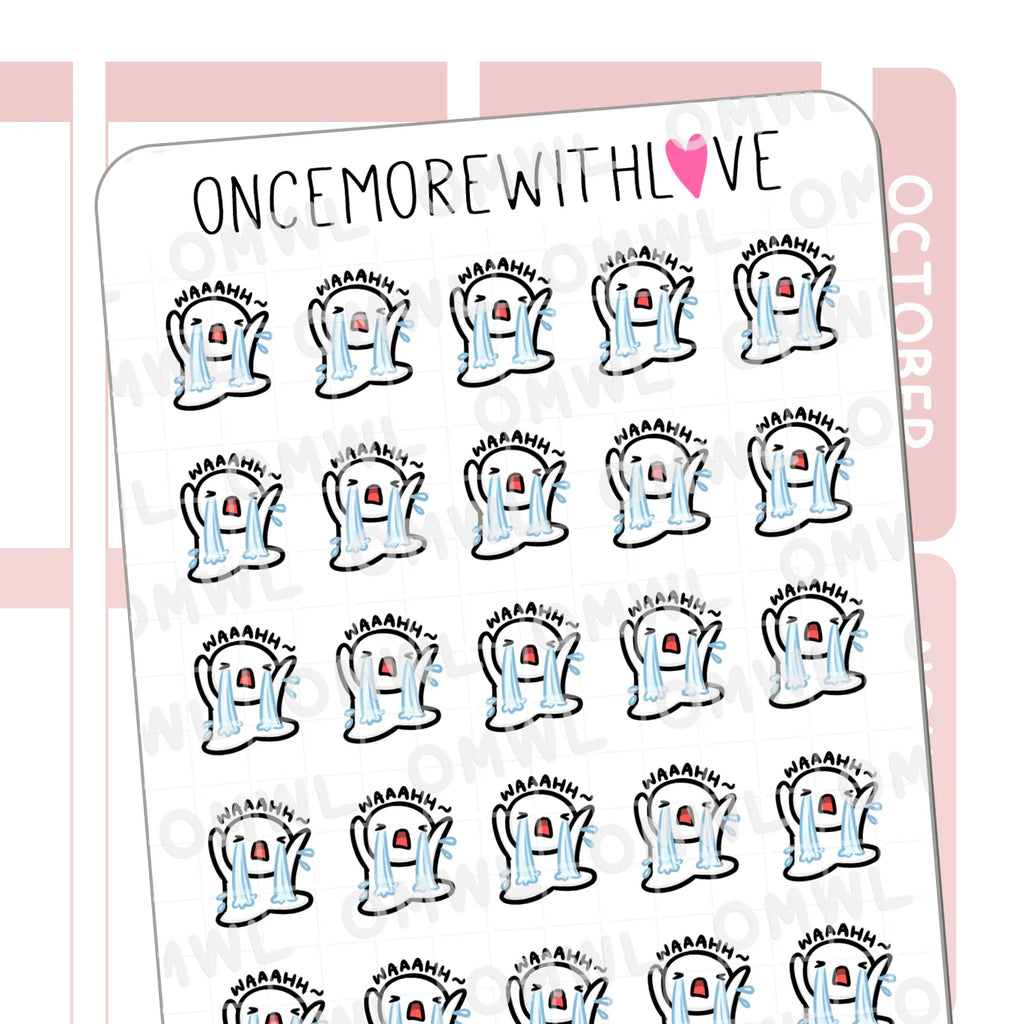 Crying Typing Sticker Sticker Sheets: Dramatic Crying – Favourite Things Collective