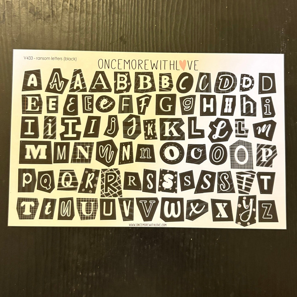 Sticker Sheets: Ransom Letters | Black – Favourite Things Collective