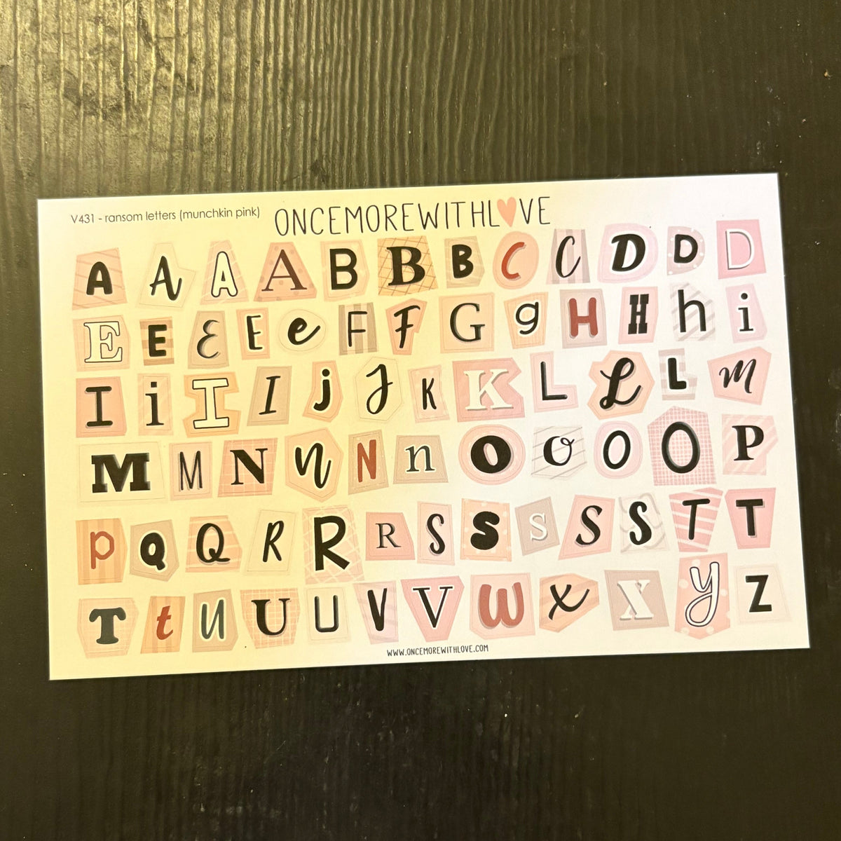 Pink Ransom Letters Sticker Sheets: Ransom Letters | Pink – Favourite Things Collective