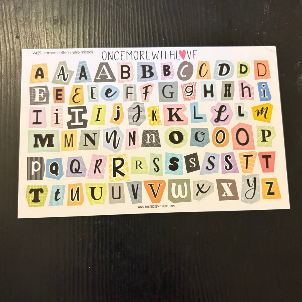 Sticker Sheets: Ransom Letters | Retro Mixed – Favourite Things Collective