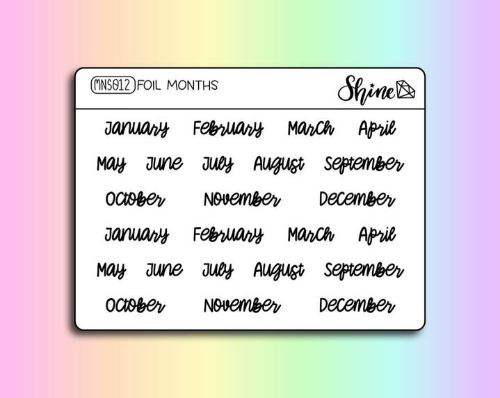 Functional - Foil Clear Months Stickers.
