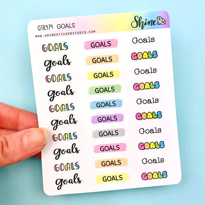 Goal Sticker Paper Sticker Sheets: Goals – Favourite Things Collective