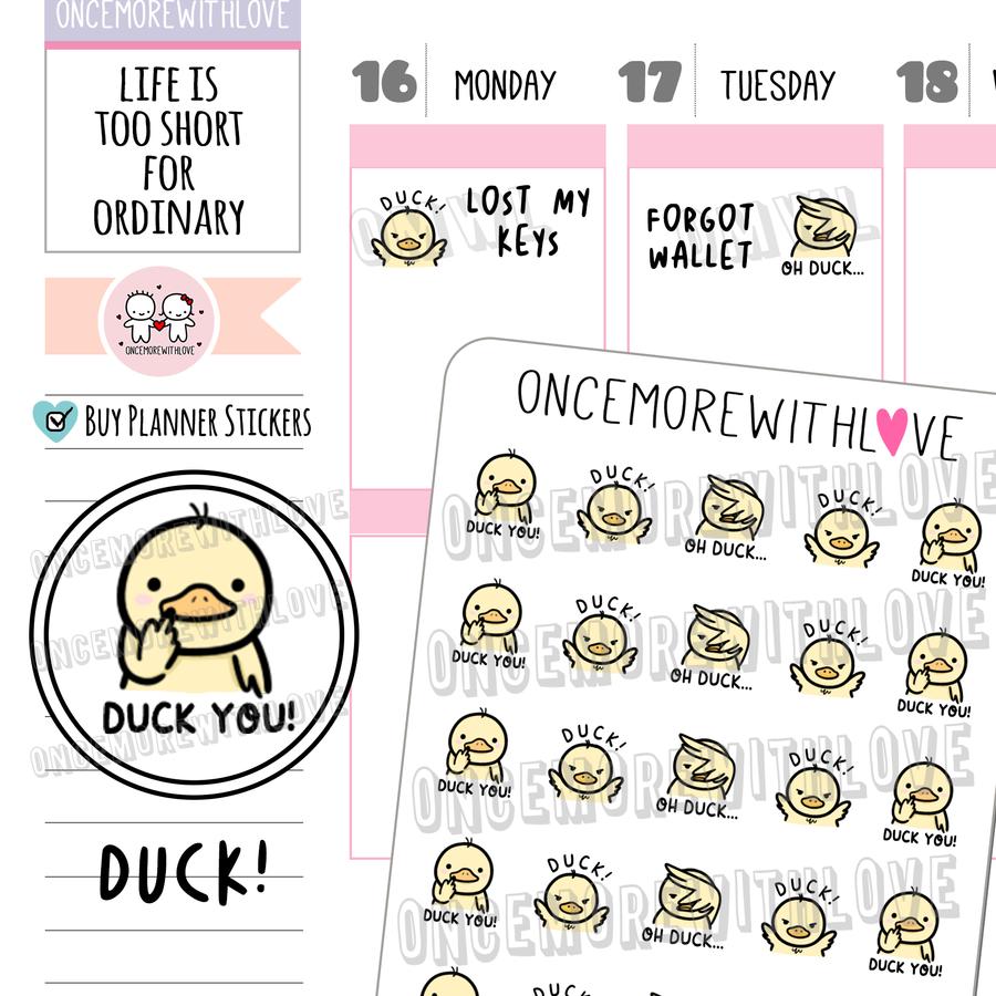 Deco -  Duck You Munchkin Planner Stickers.