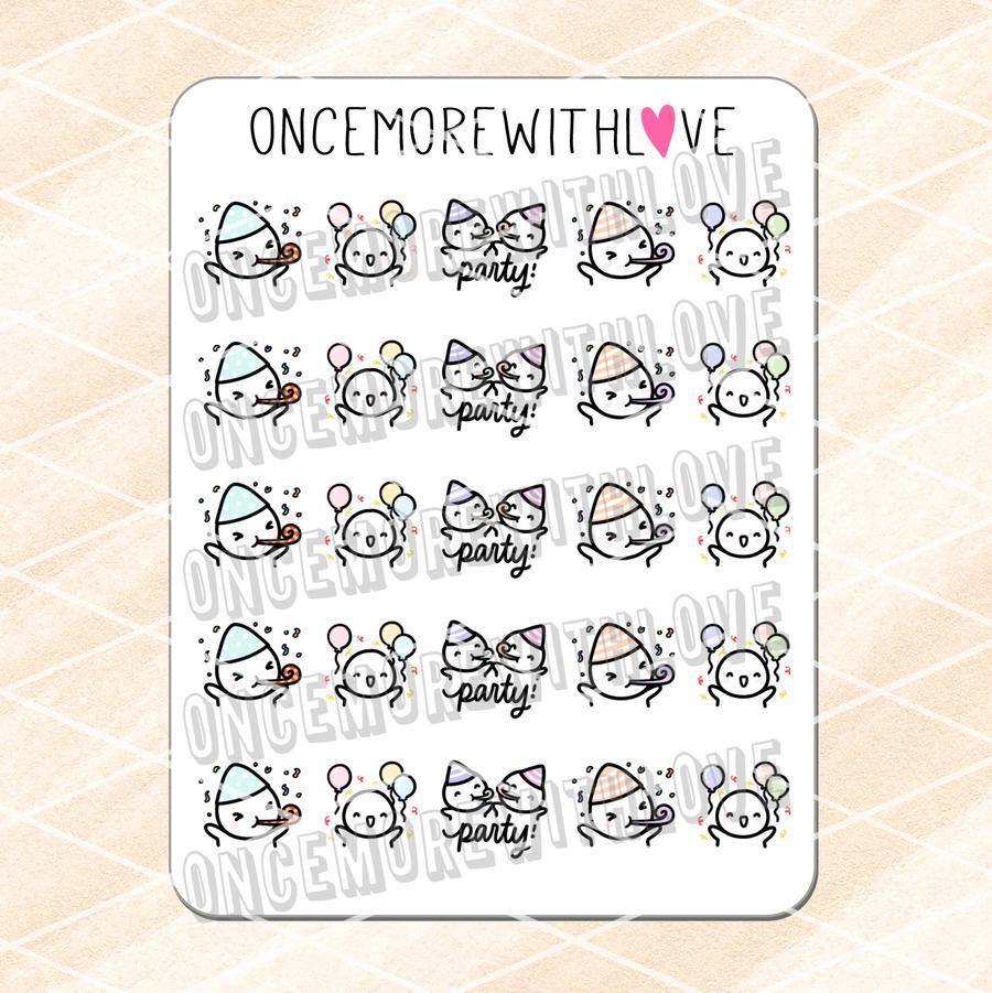 Deco -  Party Time Munchkin Planner Stickers.
