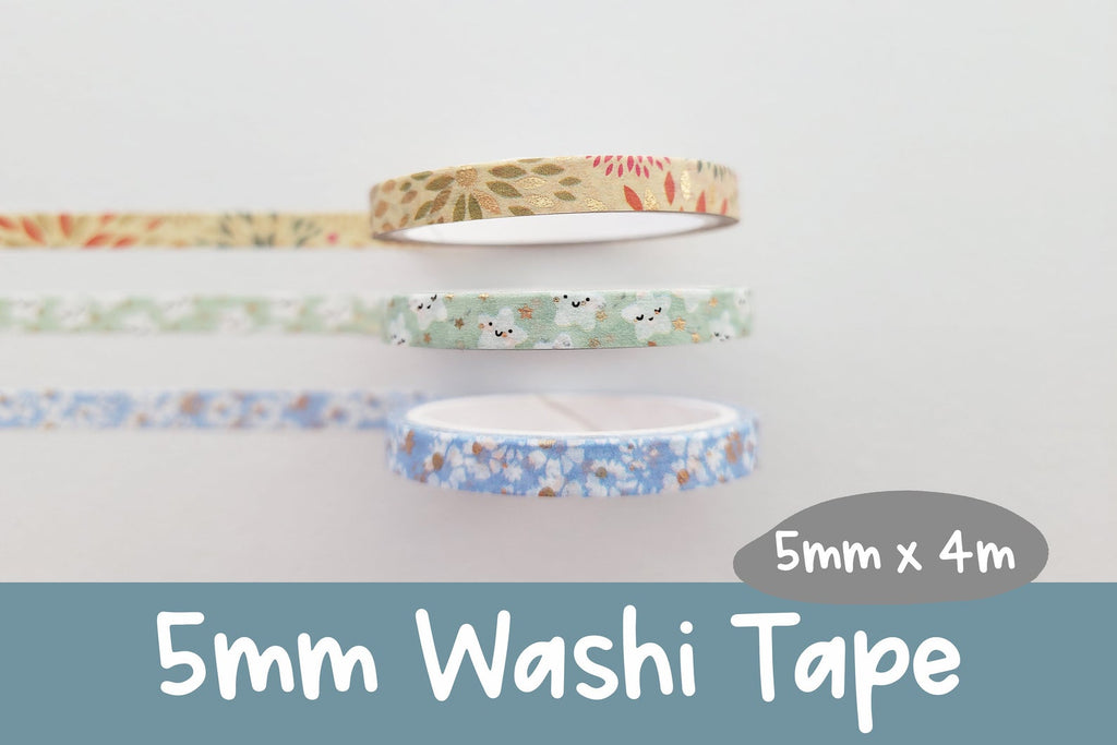 Washi - Earthy And Golden Set - 5mm.