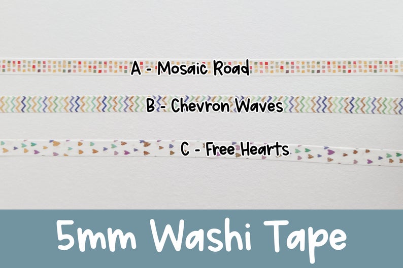 Washi - Geo And Hearts Set - 5mm.