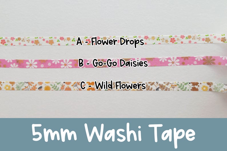 Washi - Fun Florals Set - 5mm.